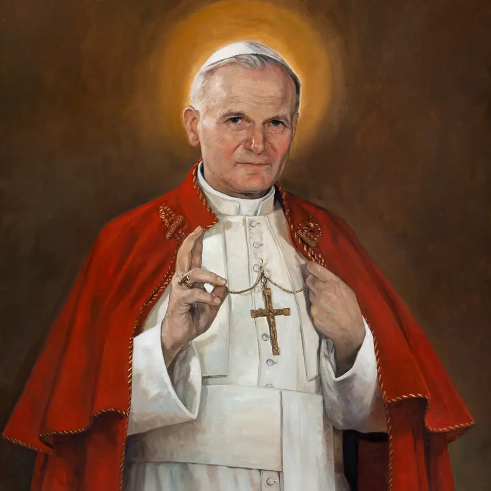 Retrato en Lienzo del papa Juan Pablo II.